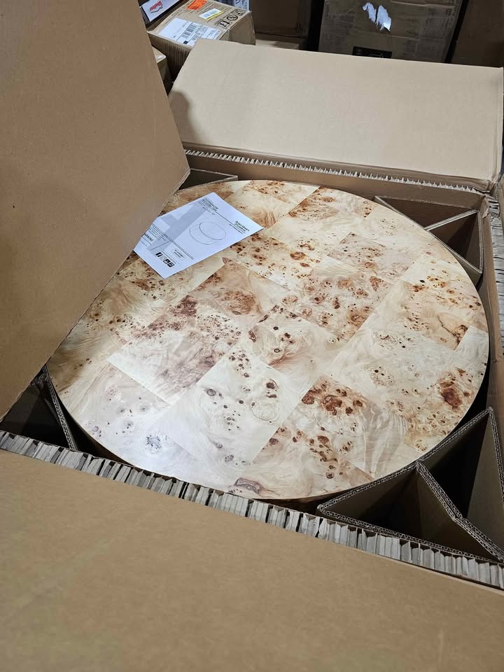 Better Homes & Gardens Burlwood Round Coffee Table, Light Burl Wood Veneer