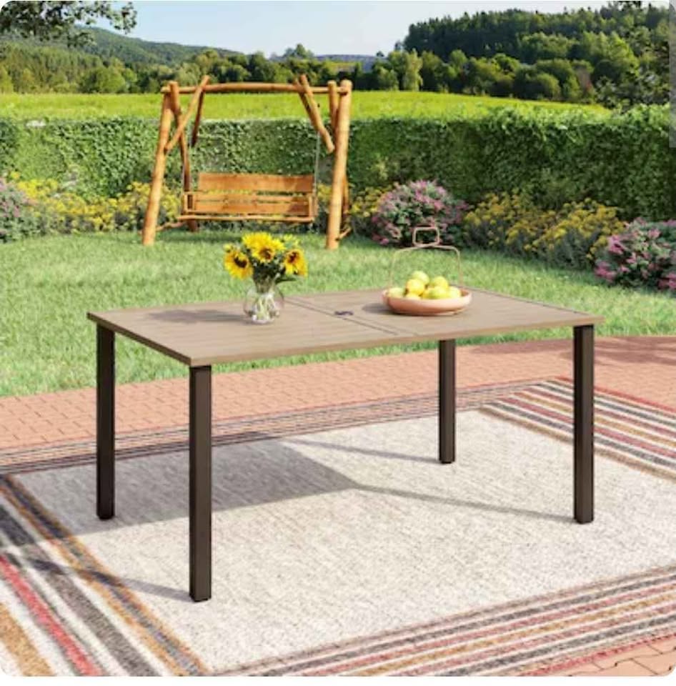  (6pack)Outdoor Dining Chairs with Table 36-in W x 60-in L