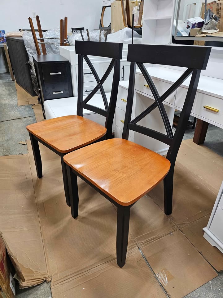  Side Chair in Black and Soft Cherry (Set of 2)