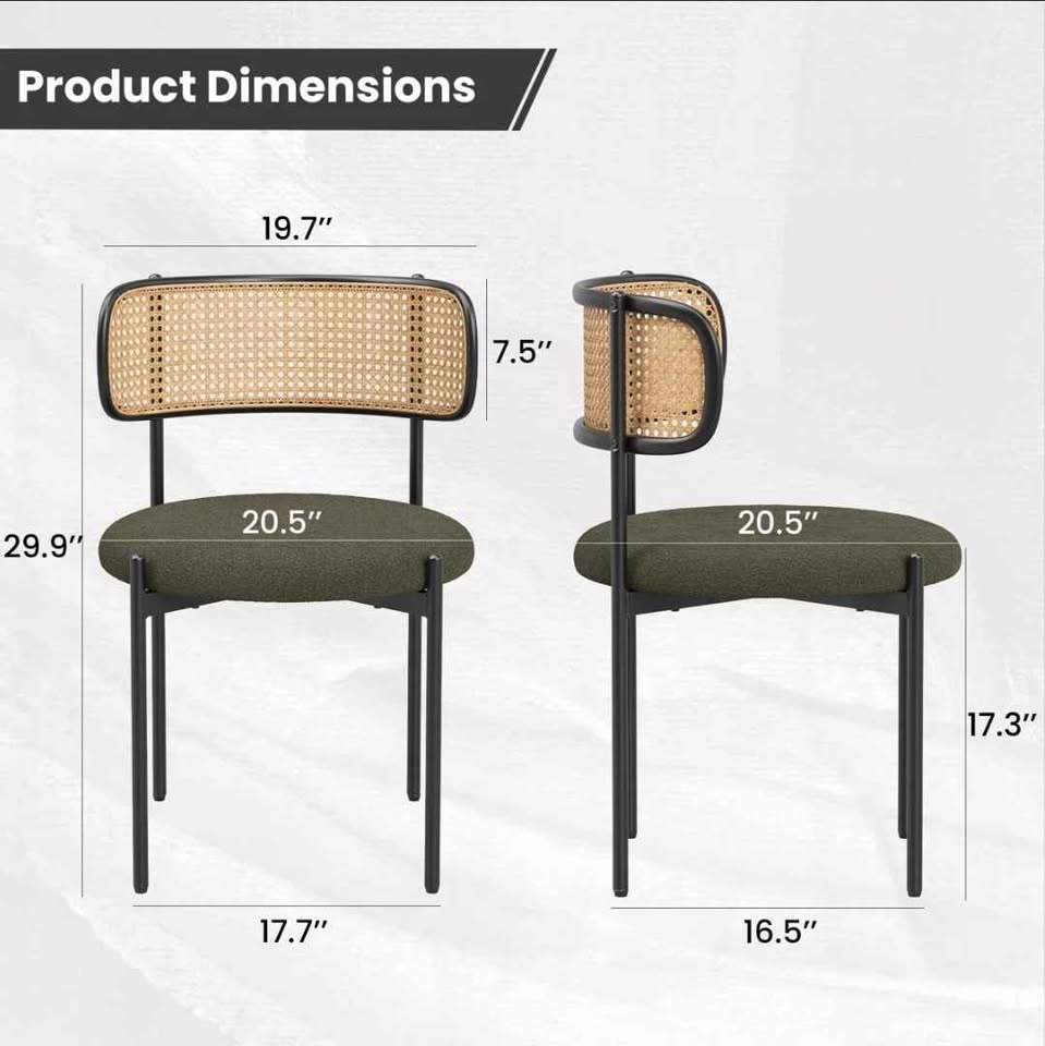 (Set of 4) Boucle Fabric Upholstered Side Chair