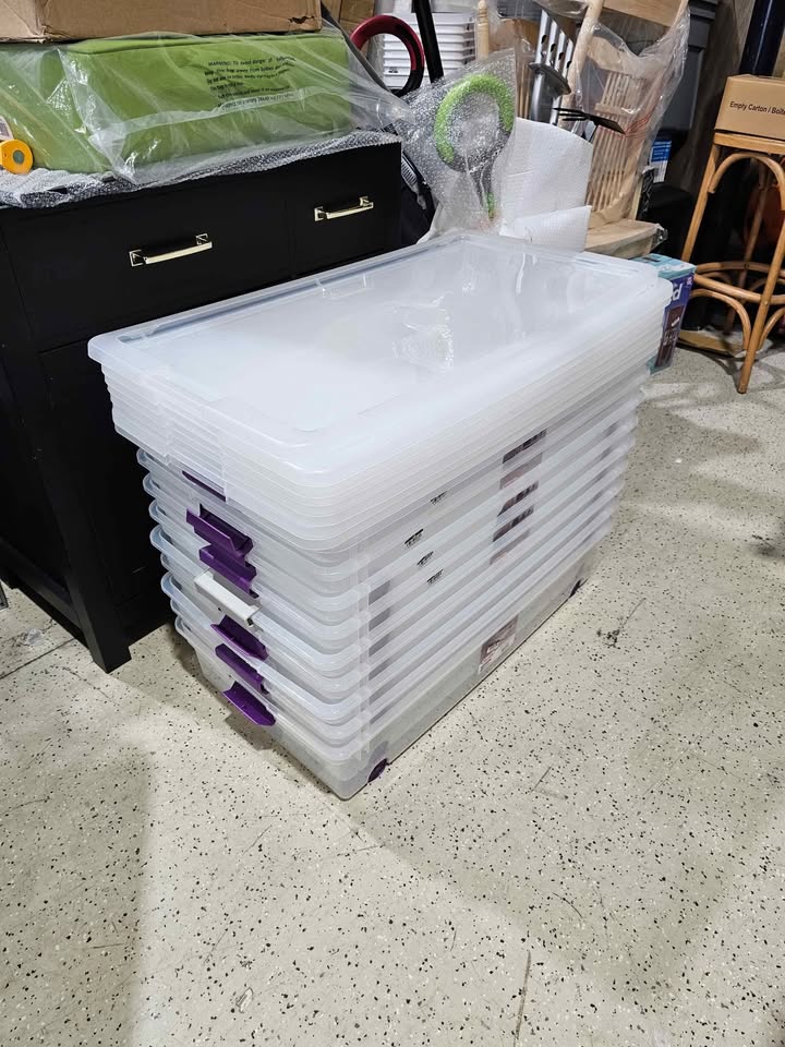  60 Qt Underbed totes without Lids ($9 each)