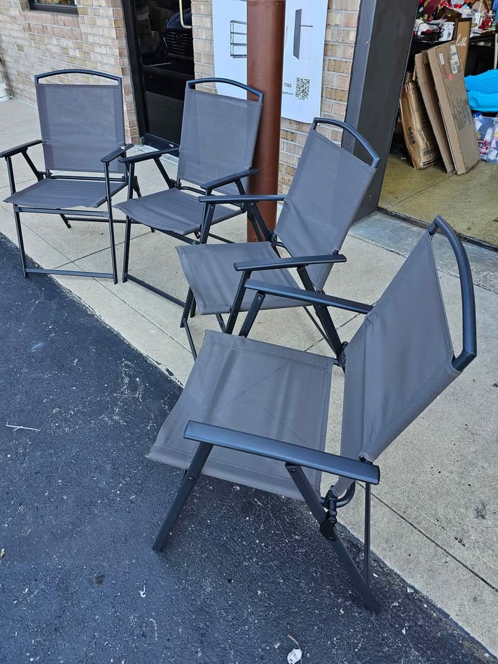 (Set of 4) Patio Chairs Gray