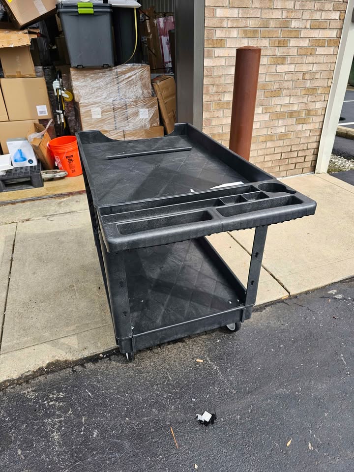  2-Shelf Utility/Service Cart, 45.7x25.6 Inch Utility Cart with 500 lbs. Capacity
