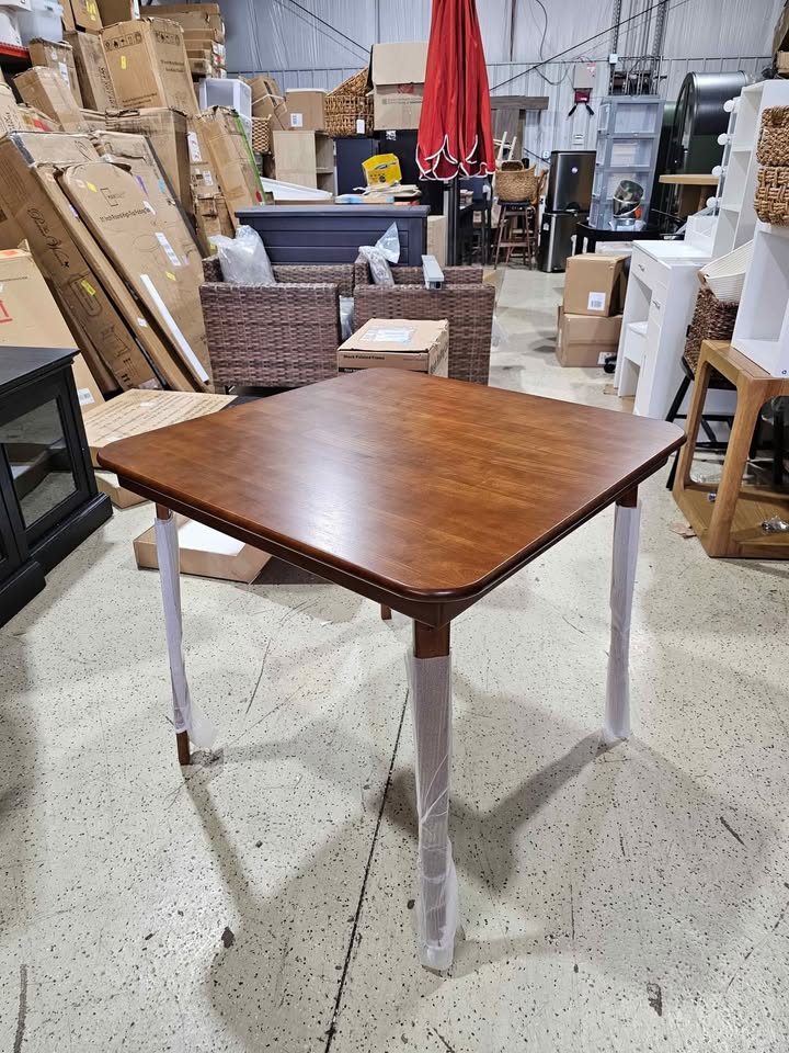  Stakmore Straight Edge 32" Square Folding Card Table, Fruitwood Finish