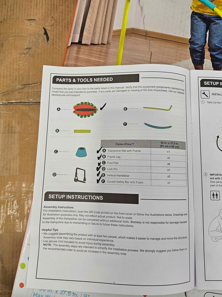  Fisher-Price WonderJump 36" Round Indoor Trampoline Kids Toddler Toy, Multicolor