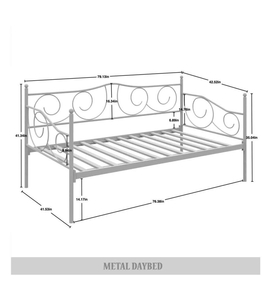 Castle Place Stylish Metal Twin Daybed, White