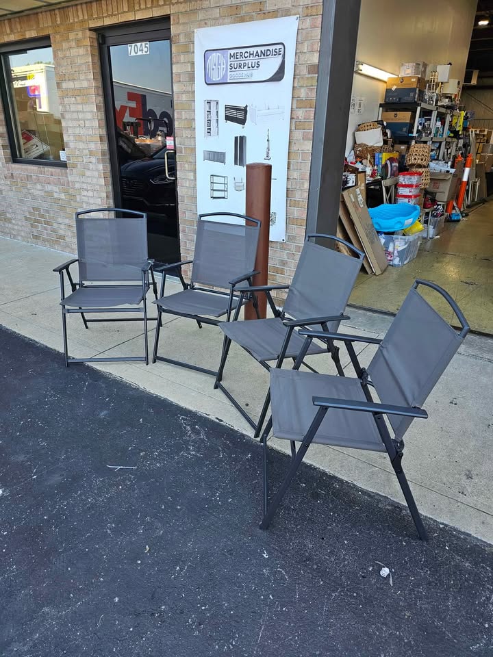 (Set of 4) Patio Chairs Gray