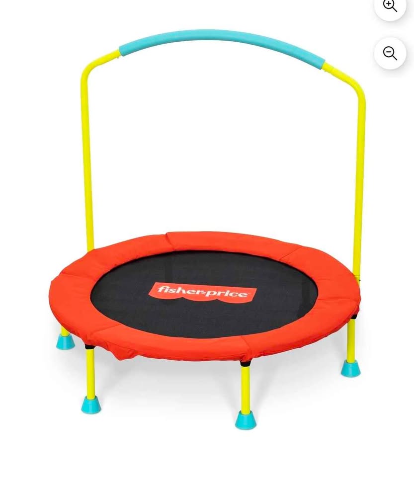  Fisher-Price WonderJump 36" Round Indoor Trampoline Kids Toddler Toy, Multicolor