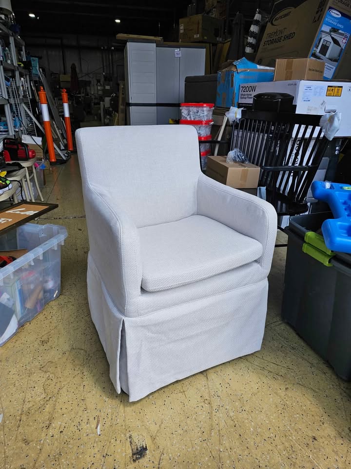  My Texas House Wren Slipcover Dining Chair with Rolling Caster Wheels, Cream