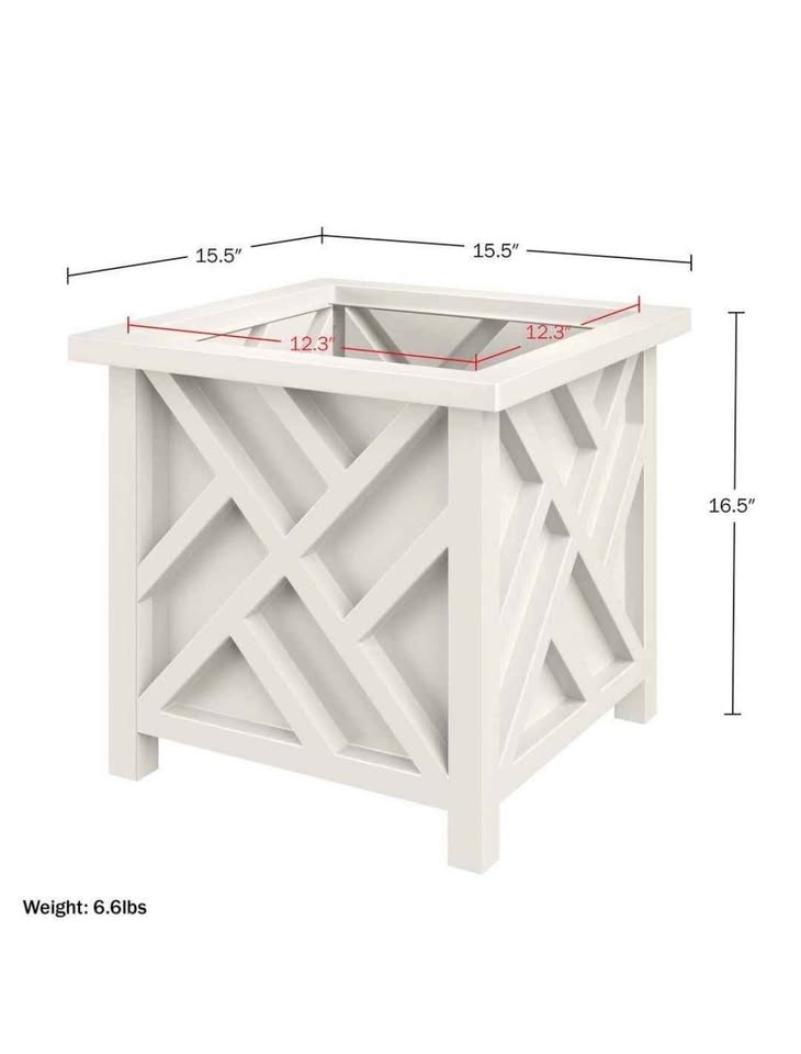 Pure Garden 15.5 in. L x 15.5 in. W x 16.5 in. H Polypropylene Garden Planter Box White
