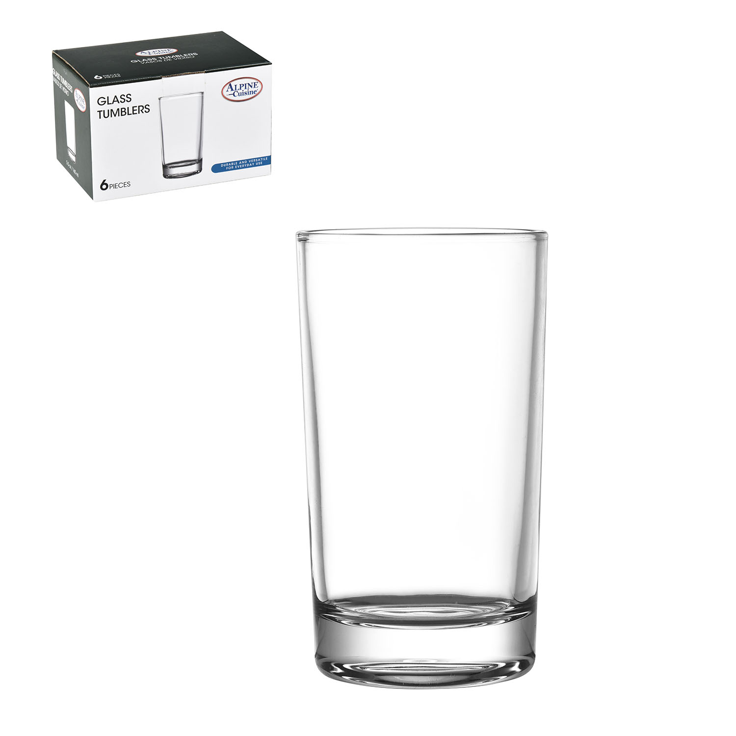 Alpine Cuisine Set of 6pc Glass Mug 5.57oz 165ml