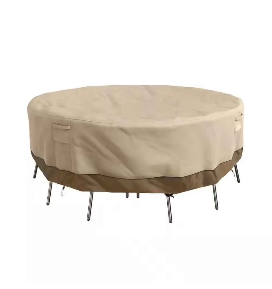  Pure Garden Beige Large Heavy-Duty Round Outdoor Table Cover