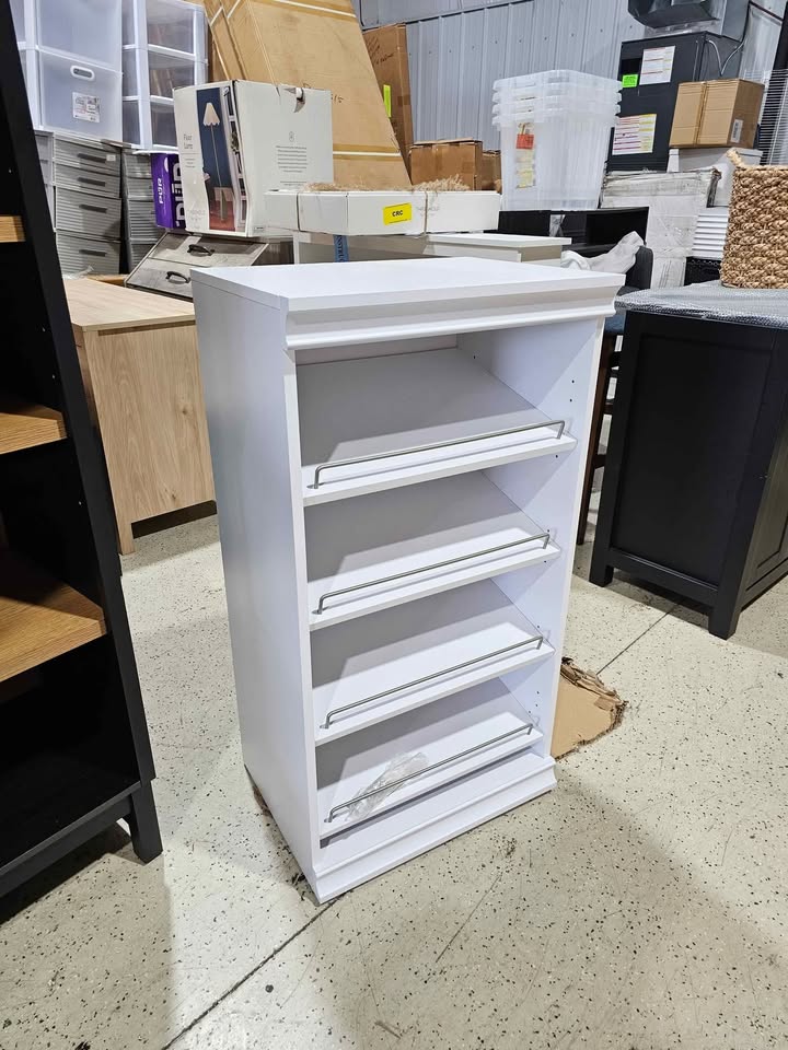  ClosetMaid 21.39 in. W White Modular Storage Stackable Wood Shoe Shelf Unit Wood Closet System