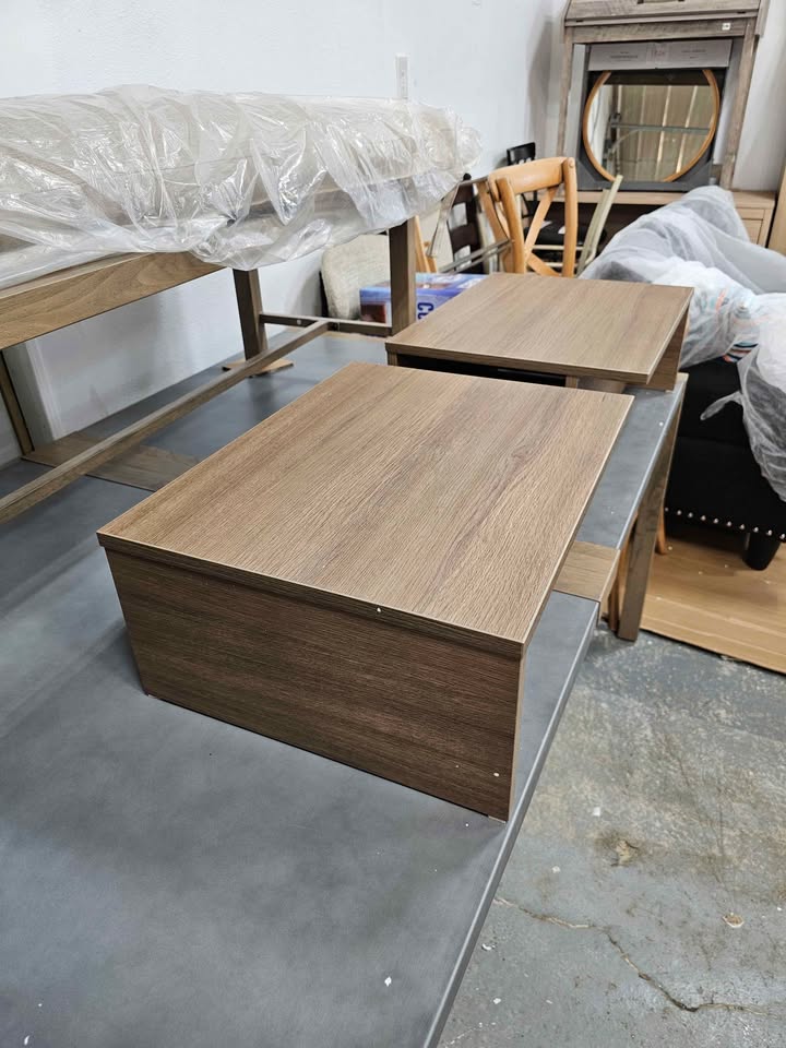  Nexera Kanso Brown Oak Nightstands (Set of 2)