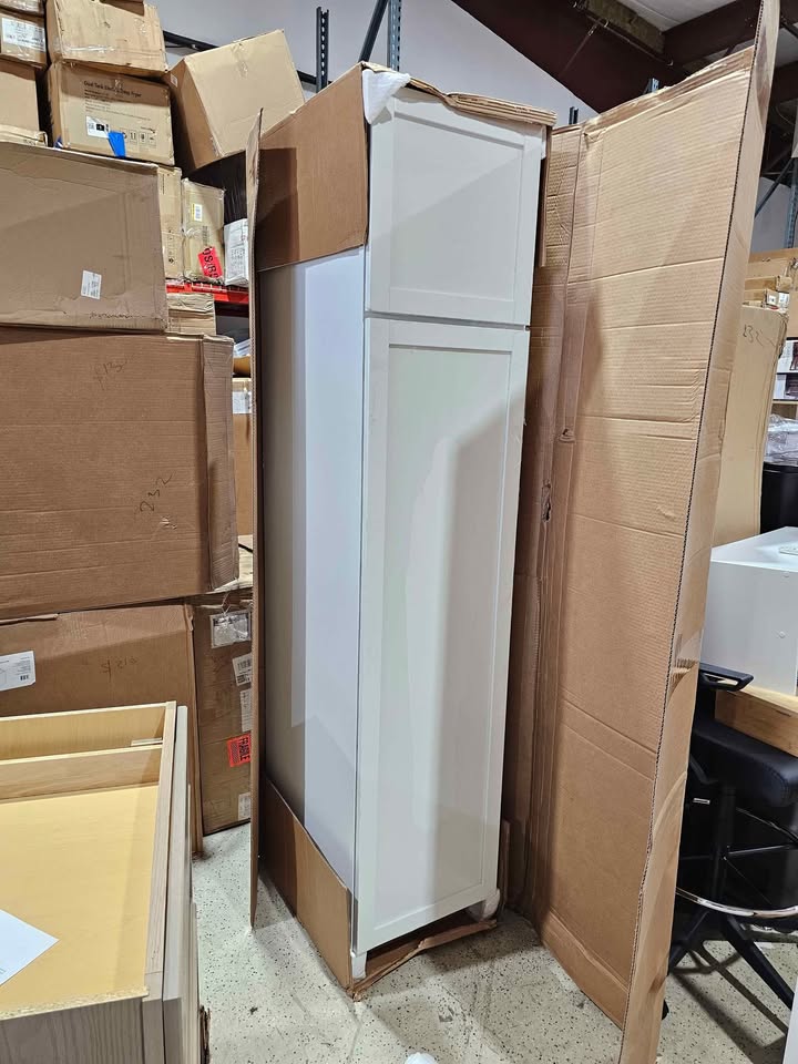  Hampton Bay Courtland 18 in. W x 24 in. D x 84 in. H Assembled Shaker Pantry Kitchen