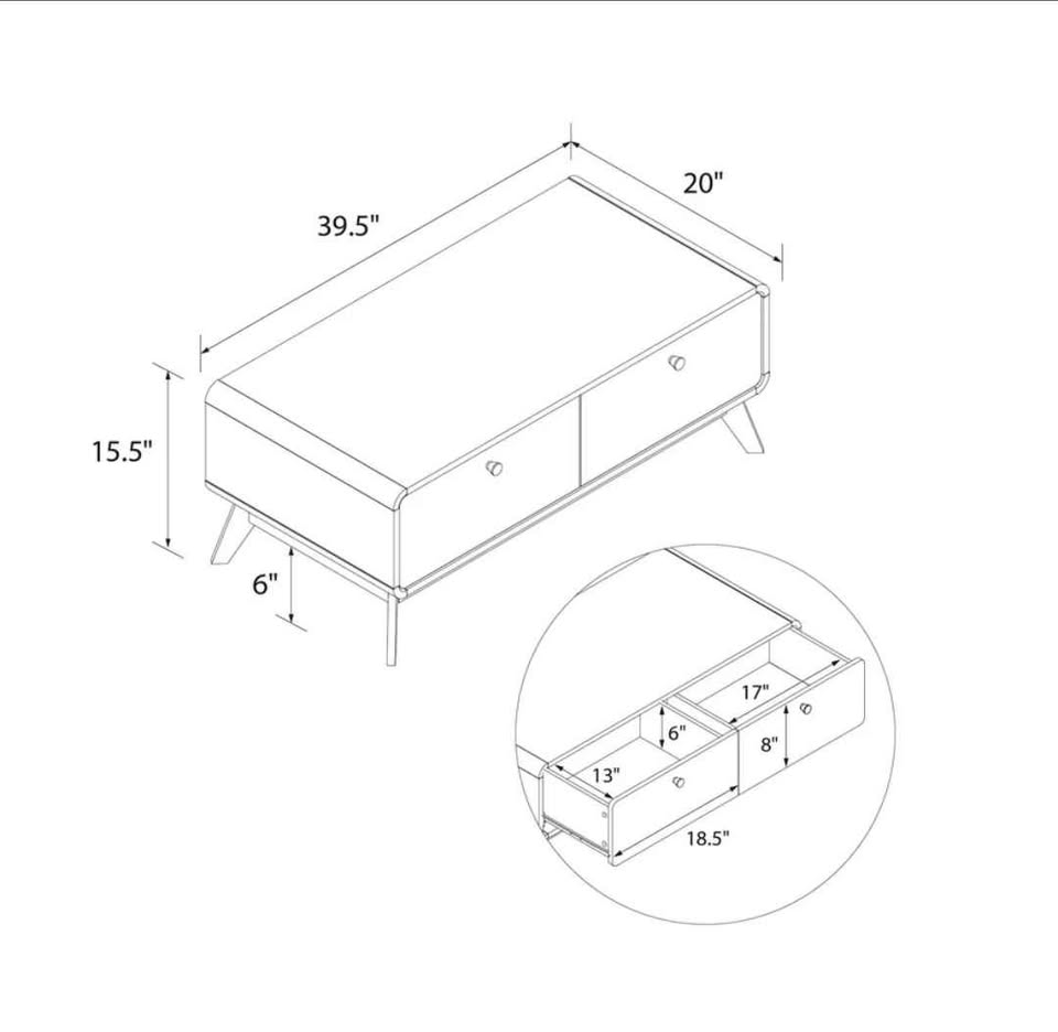 TV Stand with 2 Drawers
