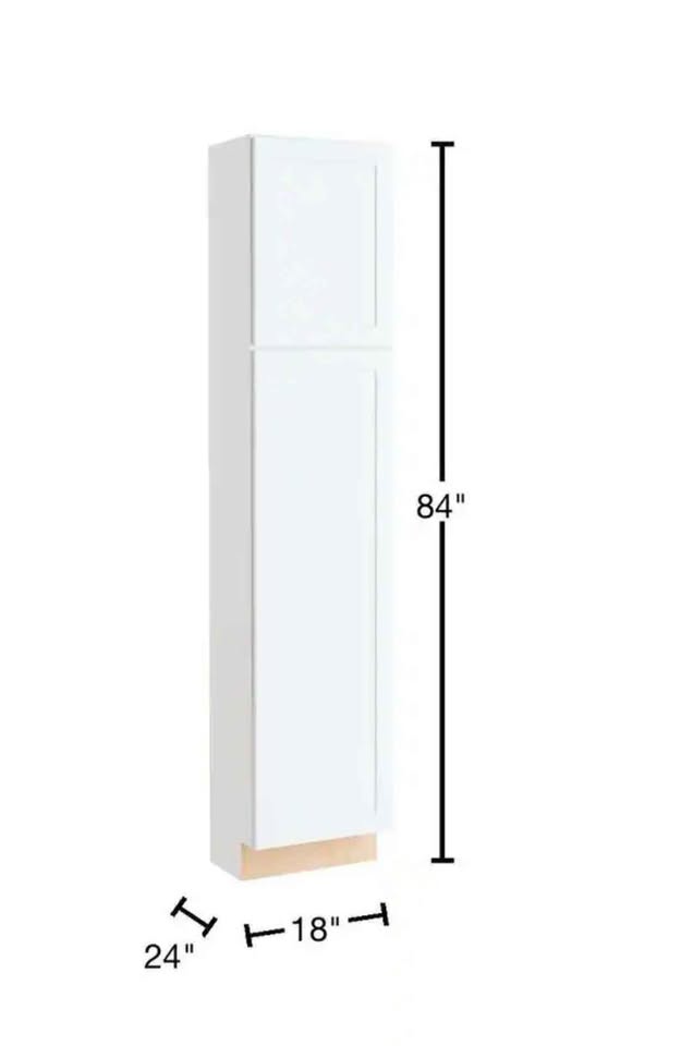  Hampton Bay Courtland 18 in. W x 24 in. D x 84 in. H Assembled Shaker Pantry Kitchen
