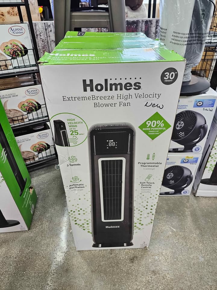  Holmes 30" Extreme Breeze High Velocity Blower Oscillating Tower Fan