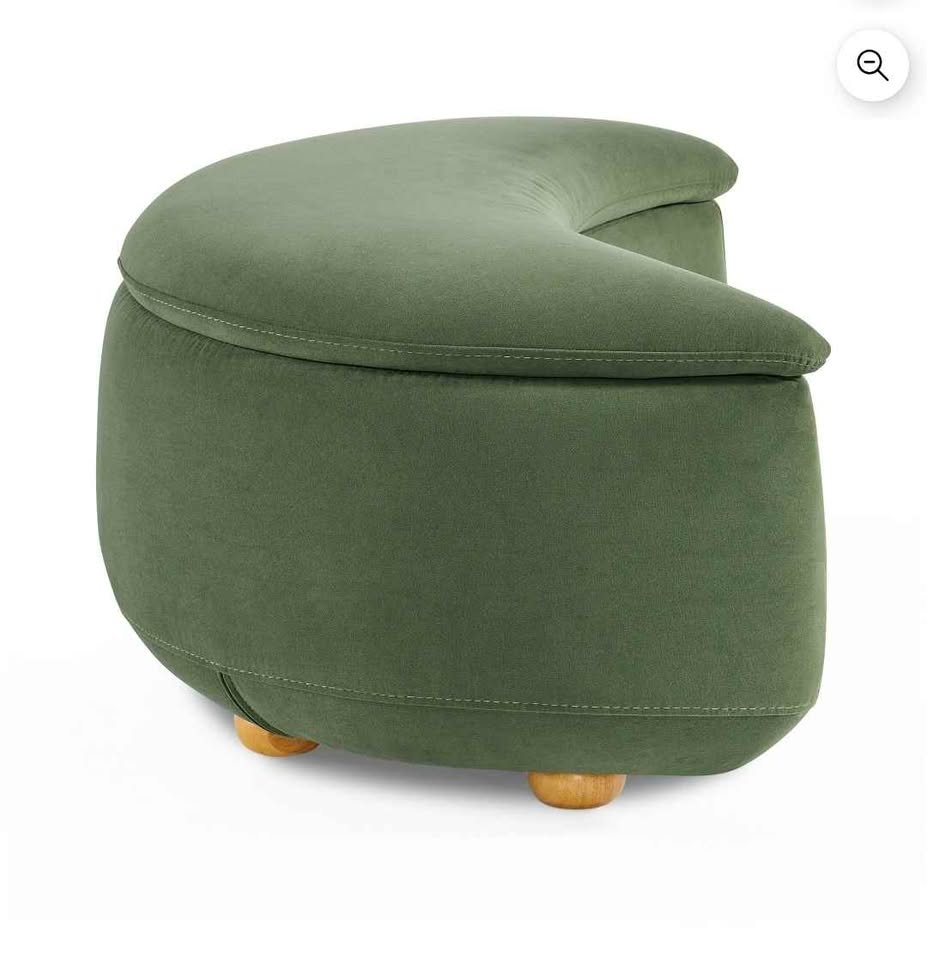  Better Homes & Gardens JULIET VELVET CRESCENT MOON OTTOMAN OLIVE