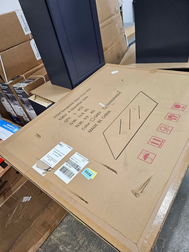  BEAUTYPEAK 36" x 46" Tempered Glass Office Chair Mat for Carpet or Hard Floor Protection