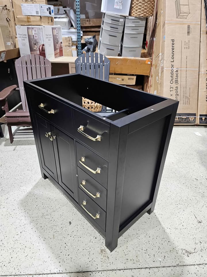  Wonline 36" Free Standing Bathroom Vanity Cabinet Modern Design Drawer and Mirror, Vanity Only