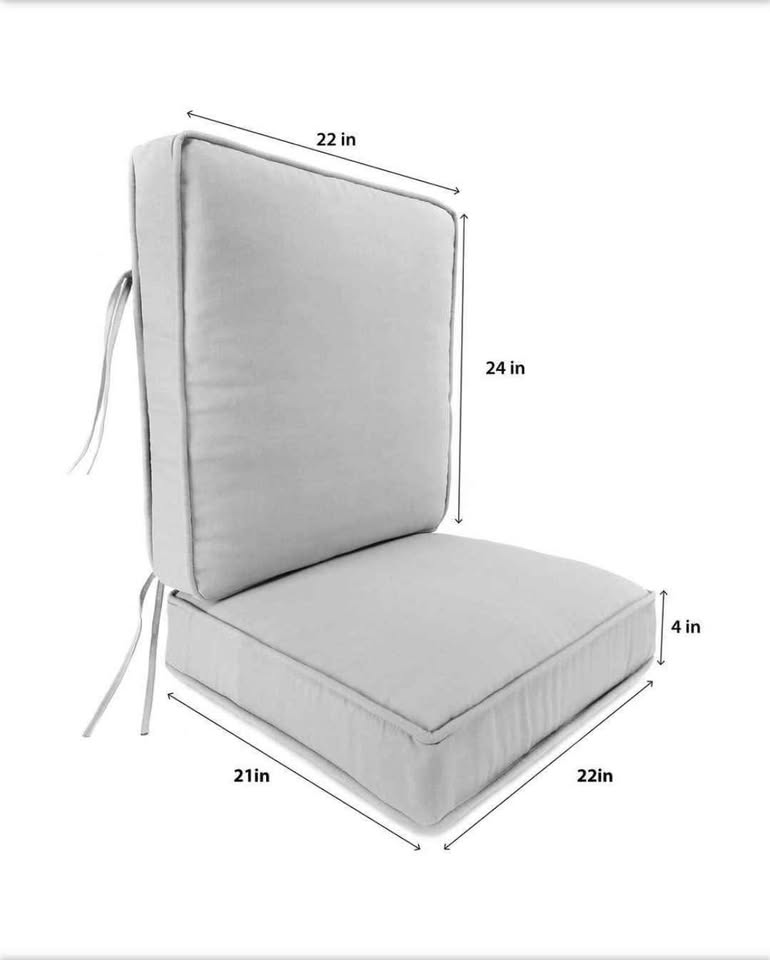 22 in. L x 45 in. W x 4 in. T Outdoor Deep Seat Chair Cushion Set in Awning Stripe Cucumber
