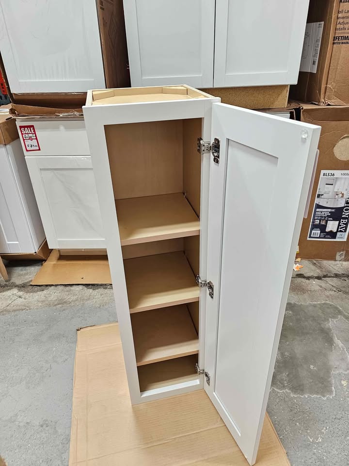  Hampton Bay 12 in. W x 12 in. D x 42 in. H Assembled Slim Shaker Wall Kitchen