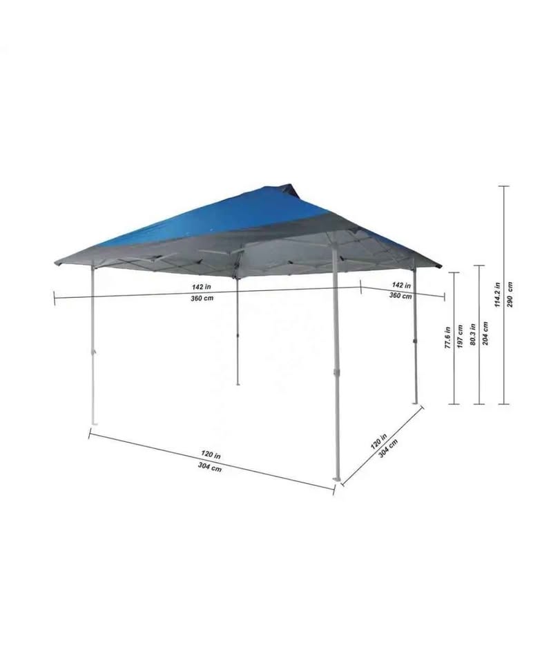  Everbilt 12 ft. x 12 ft. Blue Mega Shade Pop-Up Canopy with Grey Trim