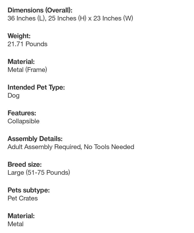 Wire Collapsible Dog Crate - Black