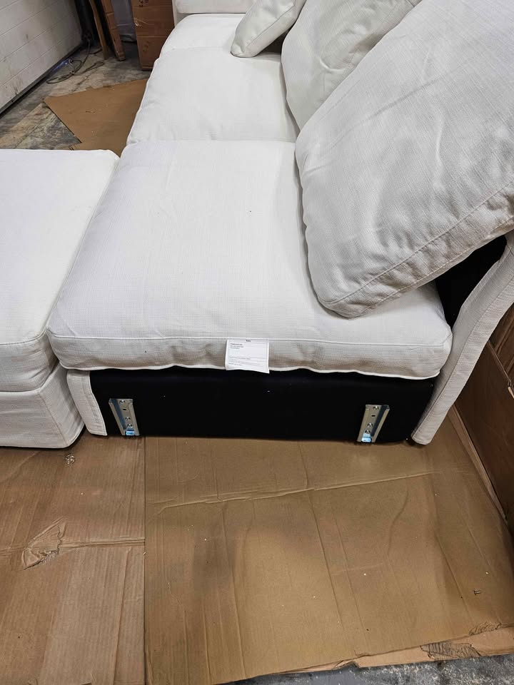 4-pieces Cloud Couch, Oversized Modular Sofa With Ottoman 101" x35"