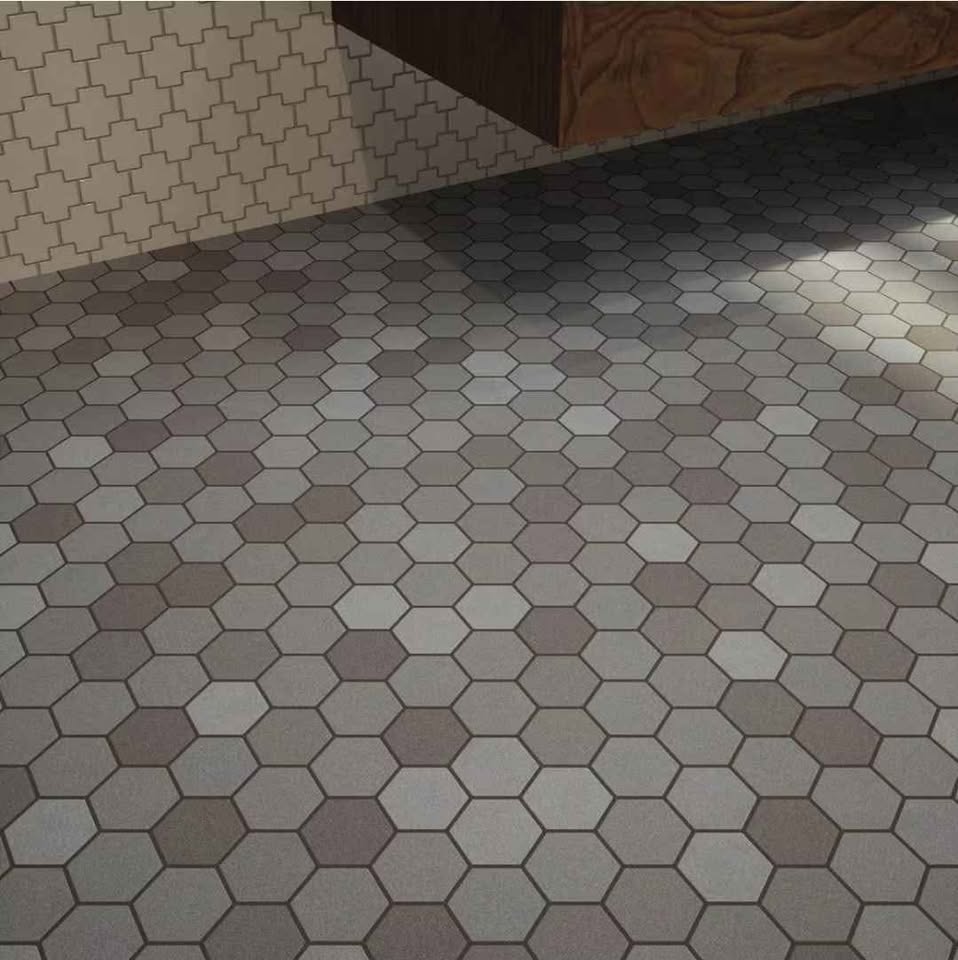  Charcoal 11.25" x 11.75" Hexagon Honed Terrazzo Wall and Floor Mosaic Tile (13.77 sq. ft./Case)
