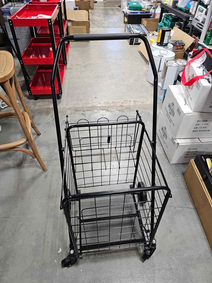  Basics Foldable Collapsible Shopping Utility Cart 40 H x 17" W x 20" D