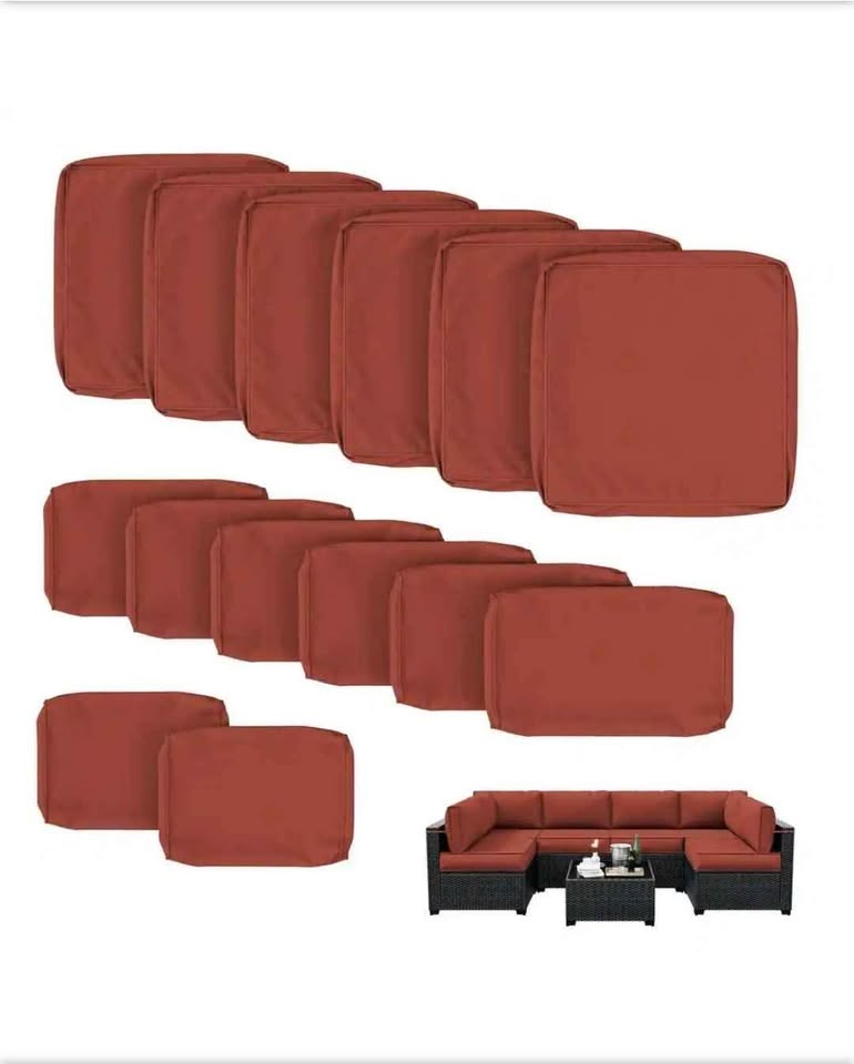  14-Piece Patio Cushion Covers Replacement with Zipper for Sectional Sofa Set, Slipcovers for Outdoor