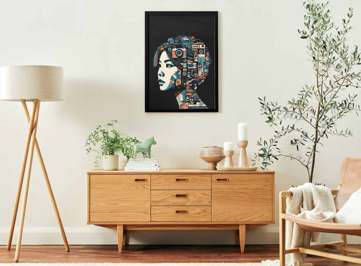 Unique Mother's Day Printable Poster: Modern Woman Silhouette Digital Art