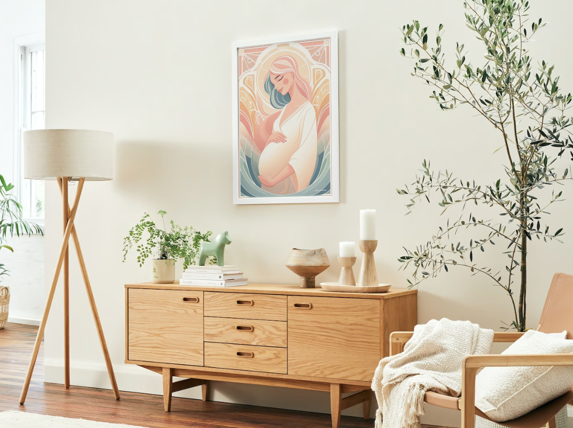 Graceful Maternity Mother's Day Poster: Serene Printable Art for Expectant Moms