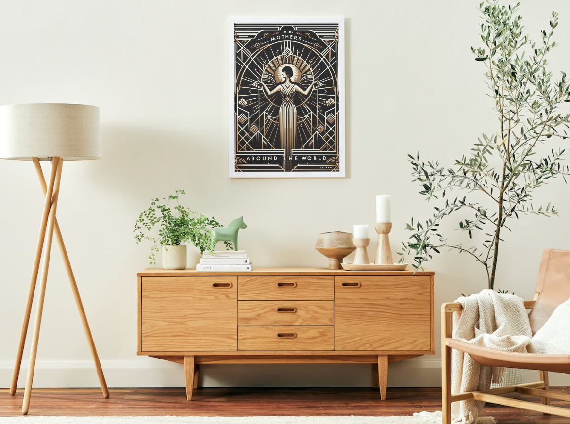 Art Deco Mother's Day Tribute Poster: Celebrating Moms Around the World - Printable Art