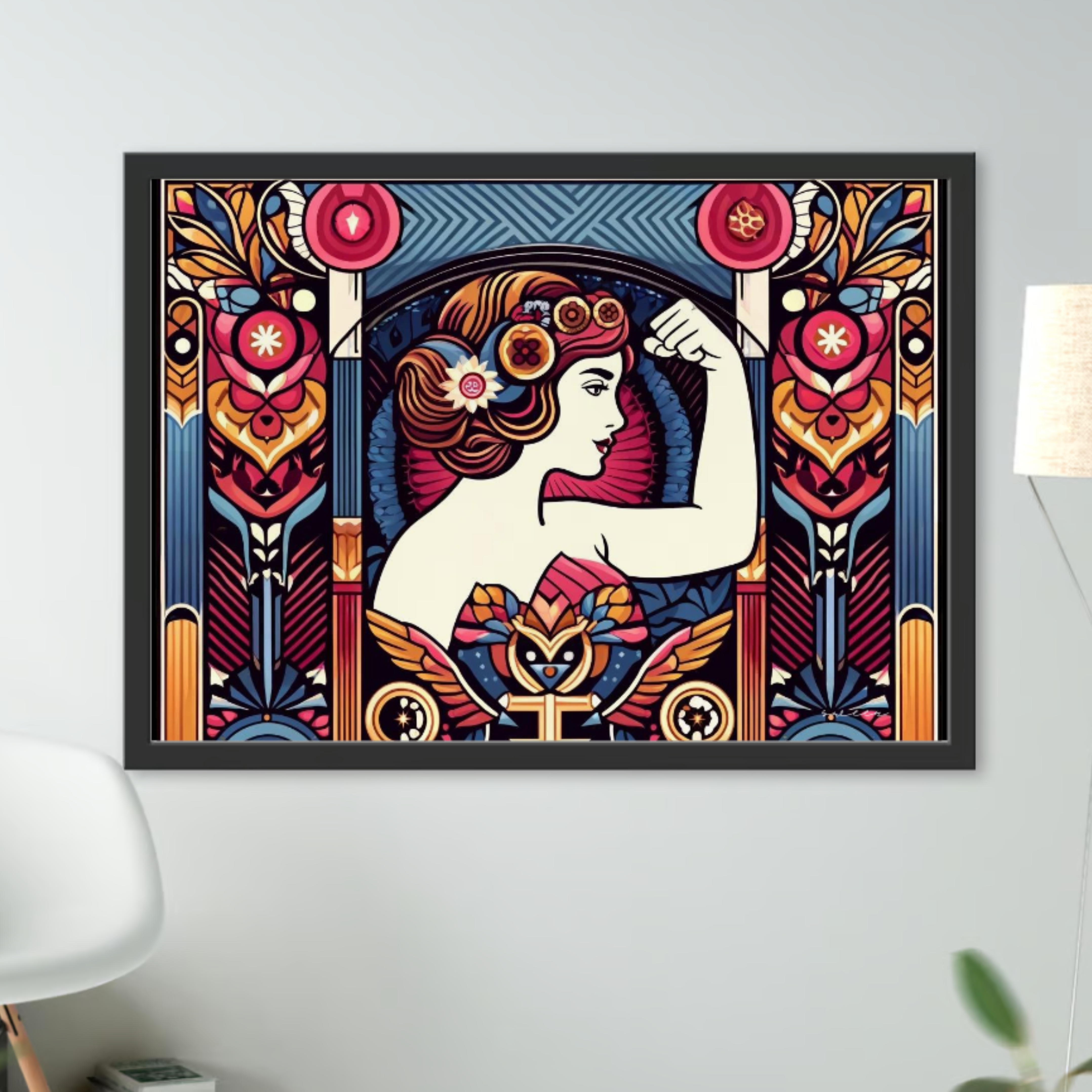 Vibrant Art Nouveau Mother's Day Poster: Printable Vintage Elegance