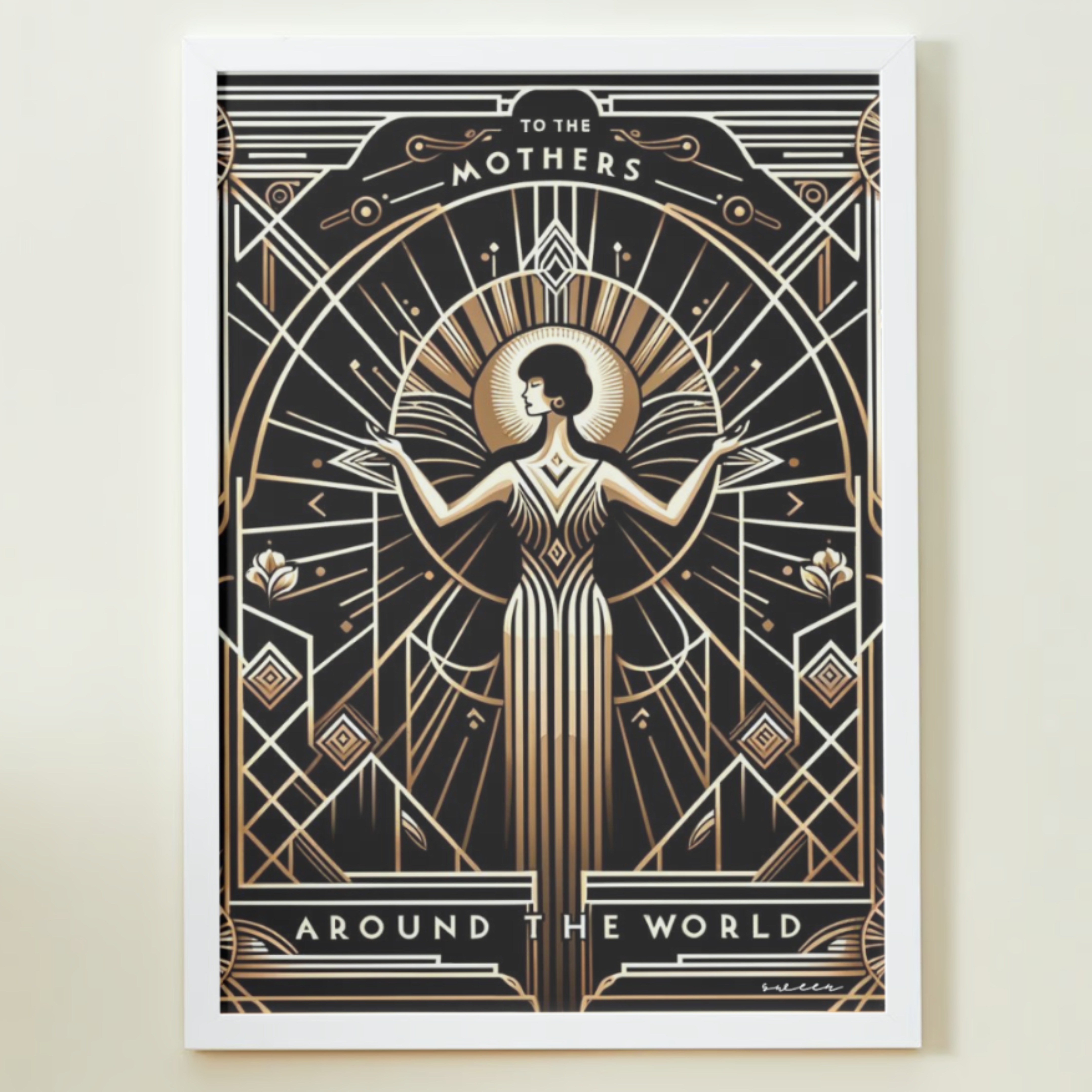 Art Deco Mother's Day Tribute Poster: Celebrating Moms Around the World - Printable Art