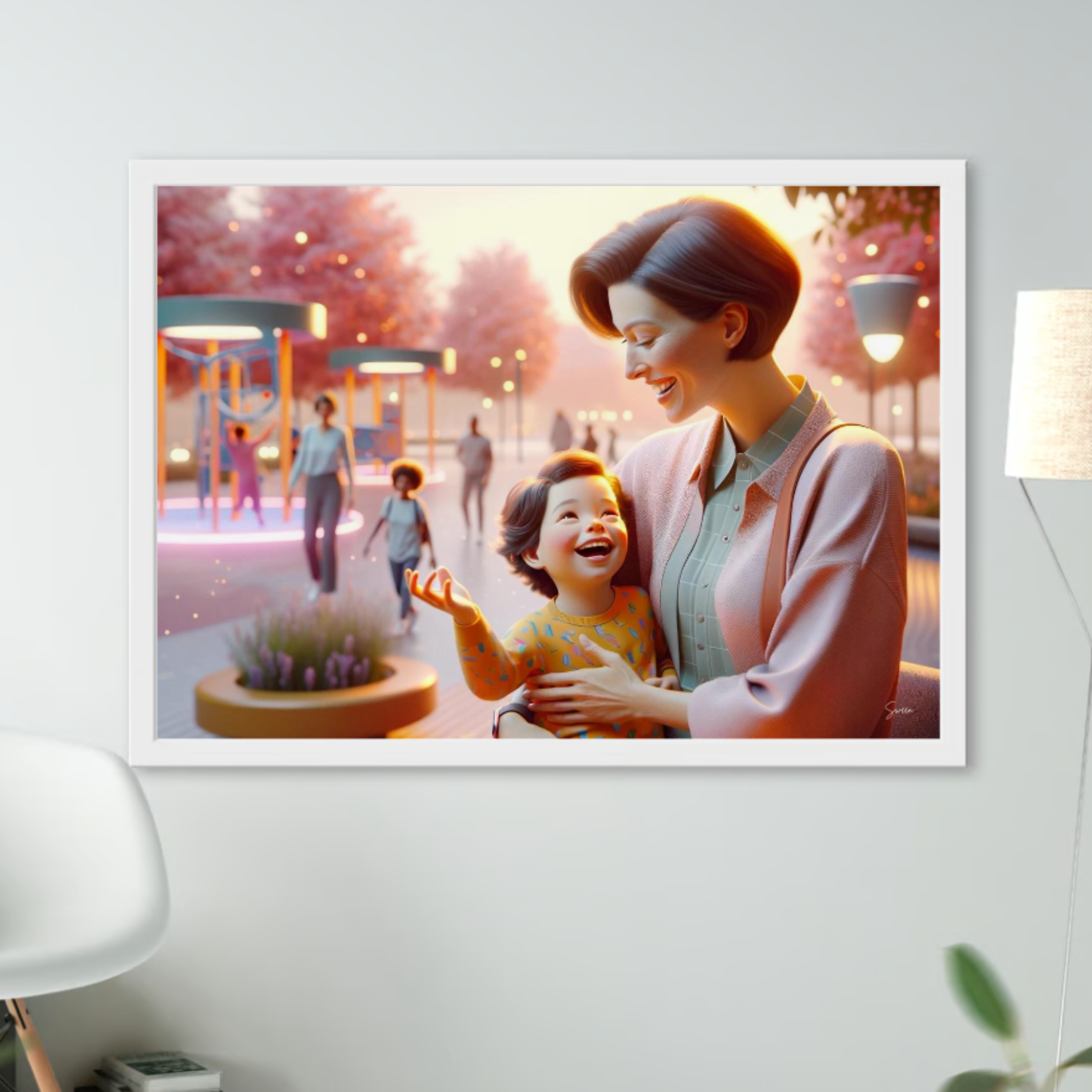 Mother's Joy: Modern Park Moments - Printable Poster