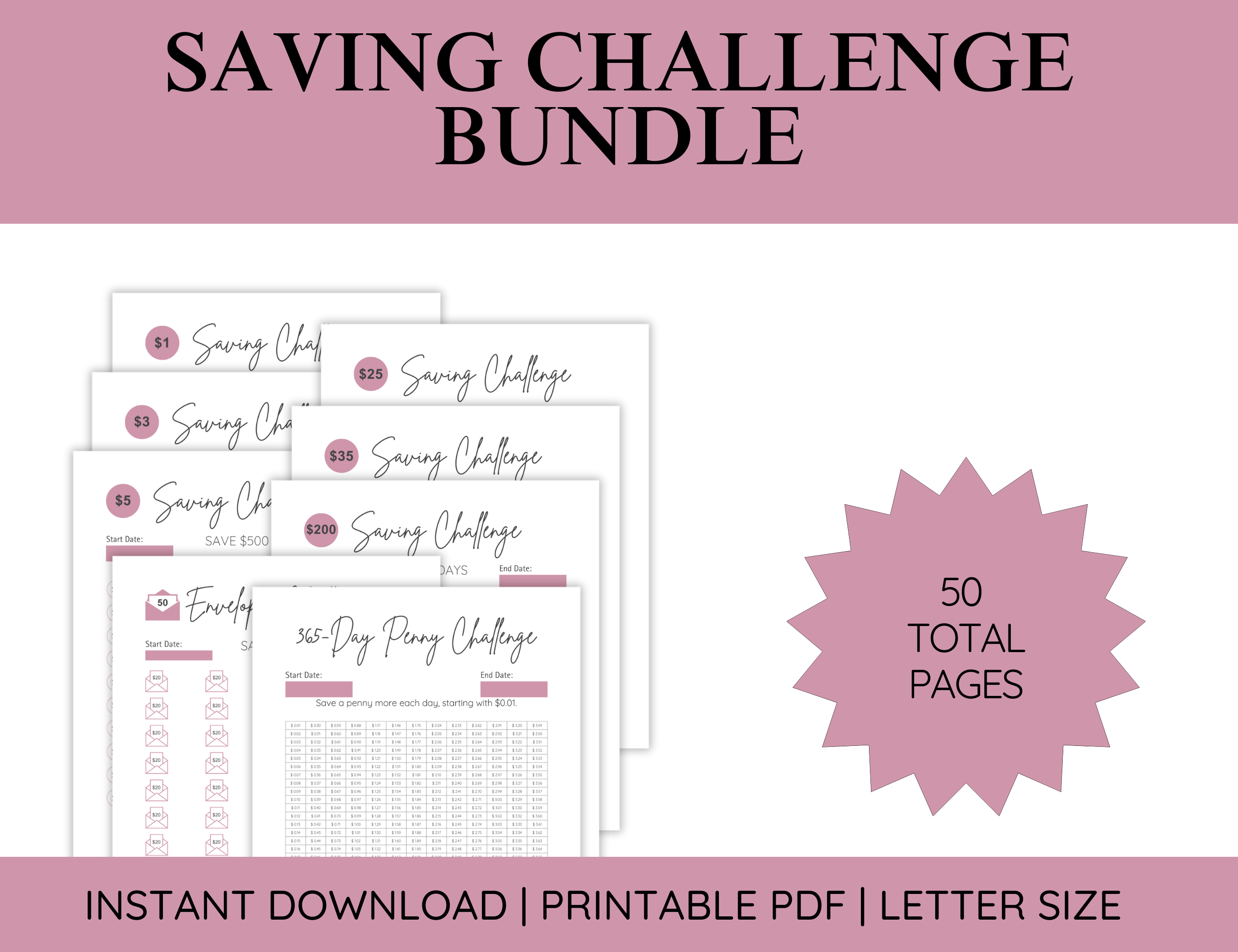 RETO DE AHORRO IMPRIMIBLE - (Versión en Inglés)