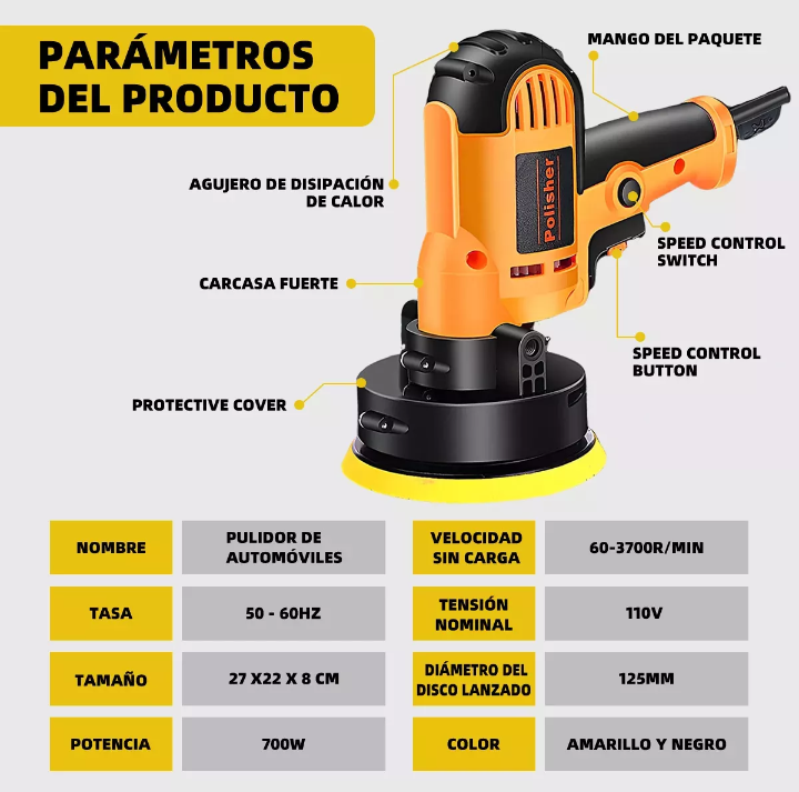 Pulidora de Auto con control de velocidad