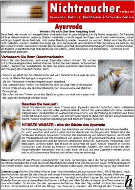 Nichtraucher werden mit Ayurveda, Kalmus, Bachblüten & Schüssler-Salzen