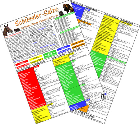 Schüssler-Salze-Karte für Hunde, Katzen, Kleintiere & Pferde
