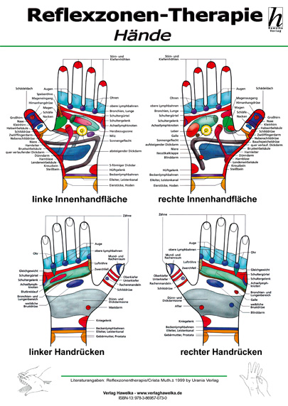 Reflexzonen-Therapie Mini-Poster - Hände (laminiert) DIN A4
