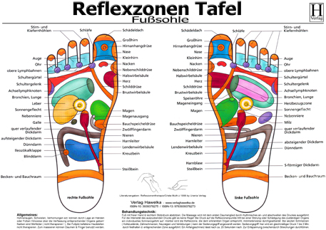 Fußreflexzonen Tafel - Fußsohlen (laminiert) DIN A3