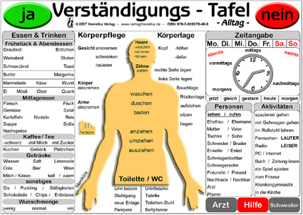 Verständigungs-Tafel - Alltag - (laminiert) DIN A3