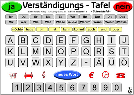 Verständigungs-Tafel - Schreibtafel - (laminiert) DIN A3