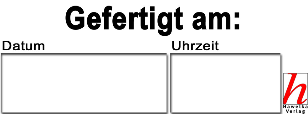 Aufkleber "gefertigt am:"