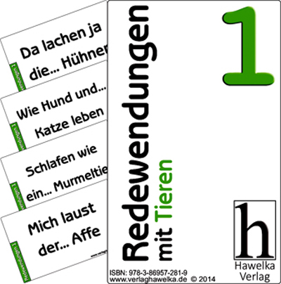 Redewendungen mit Tieren 1 (50 Aktivierungskarten / Taschenkarten) für Demenzkranke