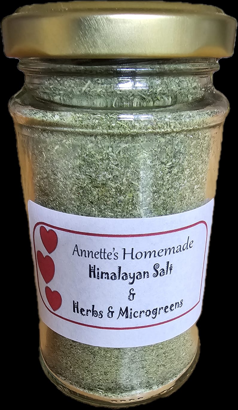 Homemade Himalayan salt and herbs with Microgreen Powders
